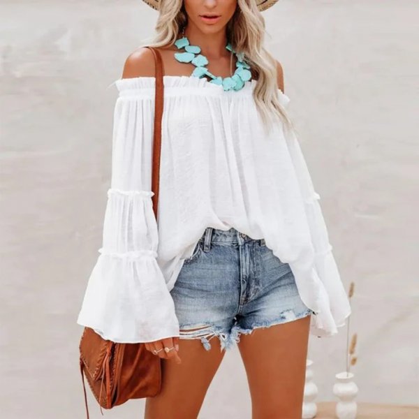 Classy White Long Sleeve Top