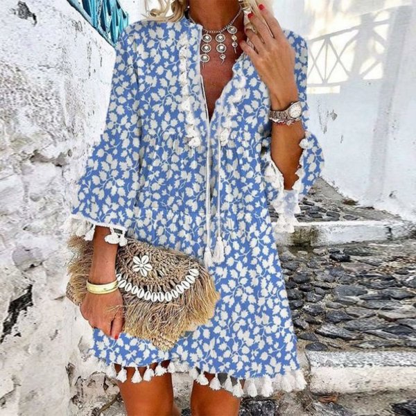 Fringed Grecian Style Ivy Dress