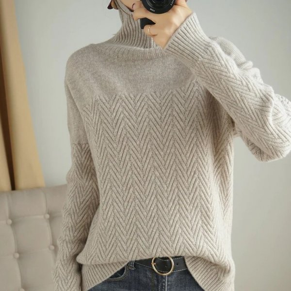 High Neck Long Sleeve Sweater