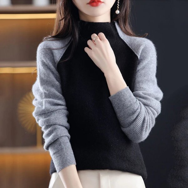 Comfy Black Mock Neck Sweater