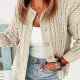 Popular Beige Plain Long Sleeve Outerwear