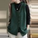 Green Sleeveless Plain Sweater Vest