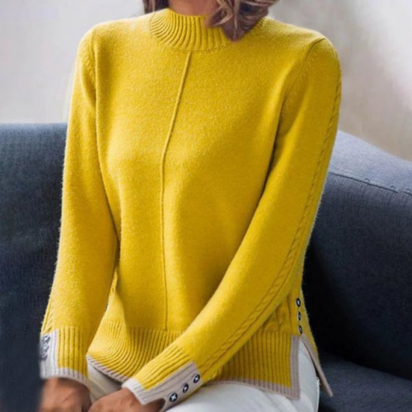 Stunning Yellow Plain Sweater