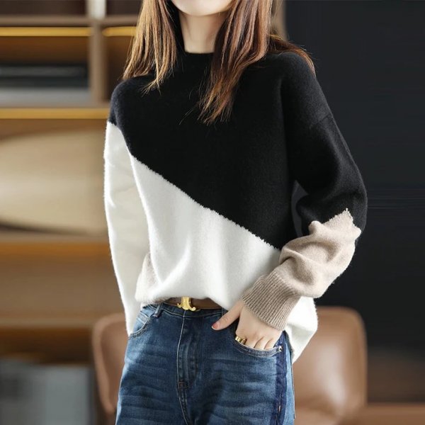 Simple Color Block Sweater